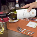 Предястието е комбинирано с прекрасното Еленово Шардоне 2013 на изба Едоардо Миролио, която бе и партньор на вечерята. Това е комплексно и богато вино е елегантен и добре интегриран дъб, което се съчетава изключително успешно с пушената пъстърва и дава завършеност на предястието.