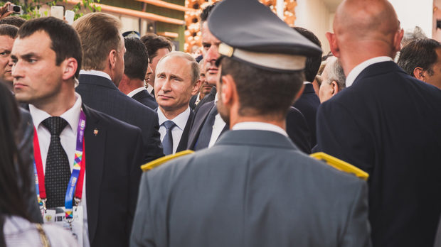Руският президент Владимир Путин на световното изложение в Милано през юни тази година. Темата на Експо 2015 е 